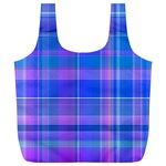 Madras Plaid Blue Purple Full Print Recycle Bag (XL)