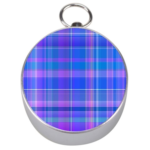 Madras Plaid Blue Purple Silver Compasses from ArtsNow.com Front