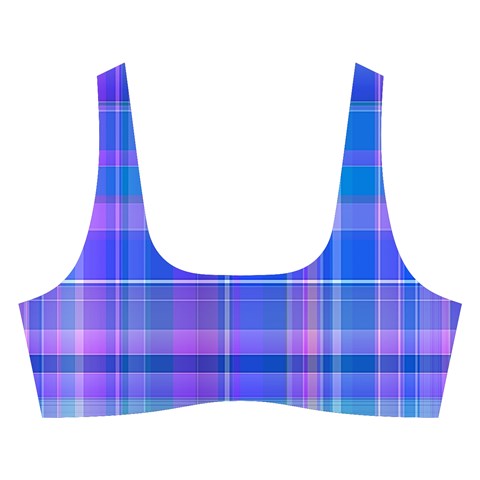 Madras Plaid Blue Purple Cross Back Hipster Bikini Set from ArtsNow.com Front