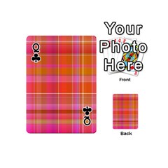 Queen Pink Orange Madras Plaid Playing Cards 54 Designs (Mini) from ArtsNow.com Front - ClubQ