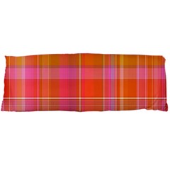 Pink Orange Madras Plaid Body Pillow Case Dakimakura (Two Sides) from ArtsNow.com Back