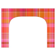 Pink Orange Madras Plaid Toiletries Pouch from ArtsNow.com Front