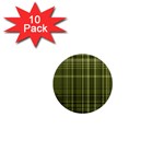 Green Madras Plaid 1  Mini Buttons (10 pack) 