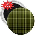 Green Madras Plaid 3  Magnets (100 pack)