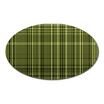 Green Madras Plaid Oval Magnet