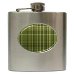 Green Madras Plaid Hip Flask (6 oz)