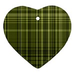 Green Madras Plaid Heart Ornament (Two Sides)