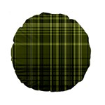 Green Madras Plaid Standard 15  Premium Round Cushions