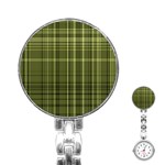 Green Madras Plaid Stainless Steel Nurses Watch