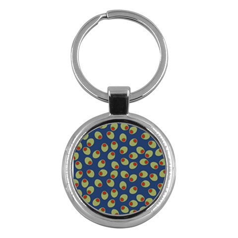 Green Olives With Pimentos Key Chain (Round) from ArtsNow.com Front