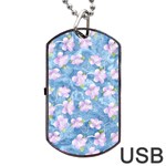 Watercolor Violets Dog Tag USB Flash (One Side)
