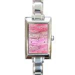 Pink Abstract Stripes Rectangle Italian Charm Watch