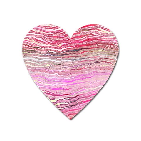 Pink Abstract Stripes Heart Magnet from ArtsNow.com Front