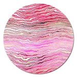 Pink Abstract Stripes Magnet 5  (Round)