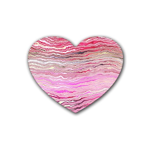 Pink Abstract Stripes Heart Coaster (4 pack)  from ArtsNow.com Front