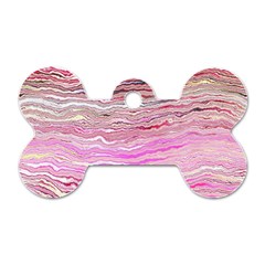 Pink Abstract Stripes Dog Tag Bone (Two Sides) from ArtsNow.com Front