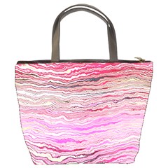 Pink Abstract Stripes Bucket Bag from ArtsNow.com Back