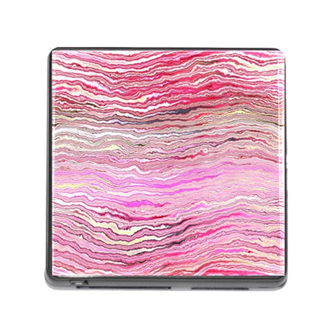 Pink Abstract Stripes Memory Card Reader (Square 5 Slot) from ArtsNow.com Front