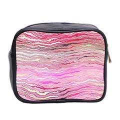 Pink Abstract Stripes Mini Toiletries Bag (Two Sides) from ArtsNow.com Back