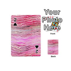 Pink Abstract Stripes Playing Cards 54 Designs (Mini) from ArtsNow.com Front - Spade2