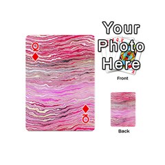 Queen Pink Abstract Stripes Playing Cards 54 Designs (Mini) from ArtsNow.com Front - DiamondQ