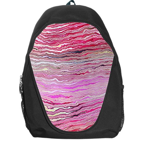 Pink Abstract Stripes Backpack Bag from ArtsNow.com Front