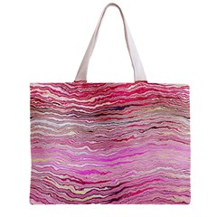 Pink Abstract Stripes Zipper Mini Tote Bag from ArtsNow.com Back