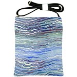 Blue Abstract Stripes Shoulder Sling Bag
