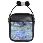 Blue Abstract Stripes Girls Sling Bag