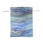 Blue Abstract Stripes Lightweight Drawstring Pouch (M)