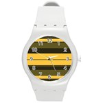 Vintage Yellow Round Plastic Sport Watch (M)