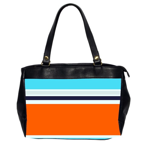Tri Color Stripes Oversize Office Handbag (2 Sides) from ArtsNow.com Front