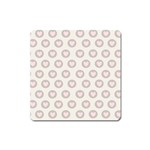 Pink And Brown Hearts Square Magnet