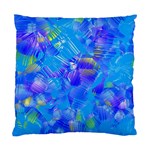 Blue Abstract Floral Paint Brush Strokes Standard Cushion Case (Two Sides)
