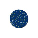 White Yellow Stars on Blue Color Golf Ball Marker