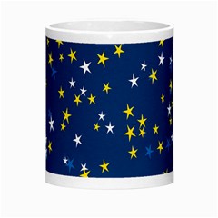 White Yellow Stars on Blue Color Morph Mugs from ArtsNow.com Center