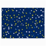 White Yellow Stars on Blue Color Large Glasses Cloth