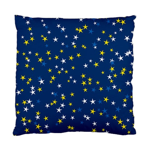 White Yellow Stars on Blue Color Standard Cushion Case (Two Sides) from ArtsNow.com Front