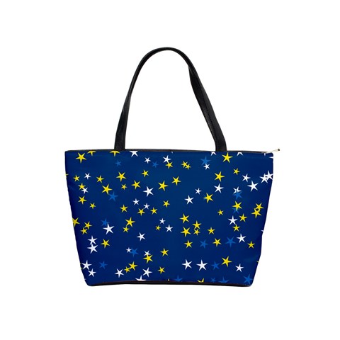 White Yellow Stars on Blue Color Classic Shoulder Handbag from ArtsNow.com Front