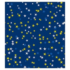 White Yellow Stars on Blue Color Drawstring Pouch (Large) from ArtsNow.com Front