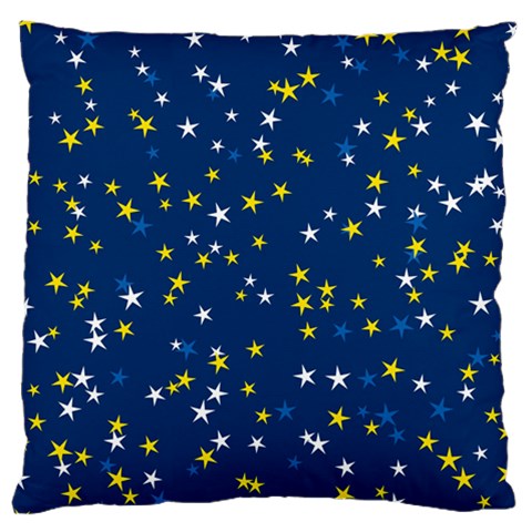 White Yellow Stars on Blue Color Standard Flano Cushion Case (Two Sides) from ArtsNow.com Front