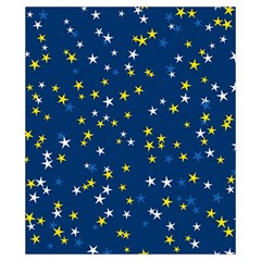 White Yellow Stars on Blue Color Drawstring Pouch (XS) from ArtsNow.com Front