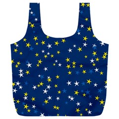 White Yellow Stars on Blue Color Full Print Recycle Bag (XXXL) from ArtsNow.com Front