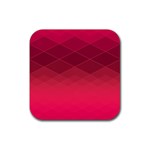 Hot Pink and Wine Color Diamonds Rubber Coaster (Square) 