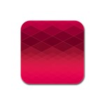 Hot Pink and Wine Color Diamonds Rubber Square Coaster (4 pack) 