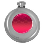 Hot Pink and Wine Color Diamonds Round Hip Flask (5 oz)