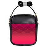 Hot Pink and Wine Color Diamonds Girls Sling Bag
