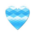 Light Blue and White Color Diamonds Heart Magnet