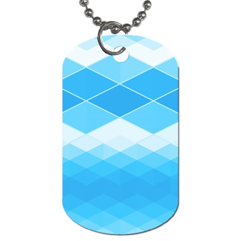 Light Blue and White Color Diamonds Dog Tag (One Side) from ArtsNow.com Front