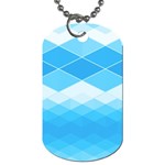 Light Blue and White Color Diamonds Dog Tag (One Side)